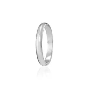 Aliança de Prata Meia Cana 3mm