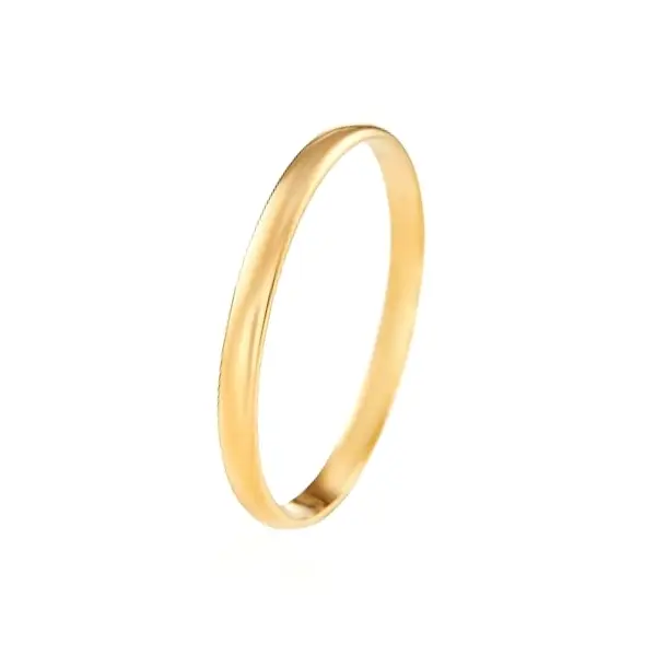 Aliança de Ouro Meia Cana 2mm