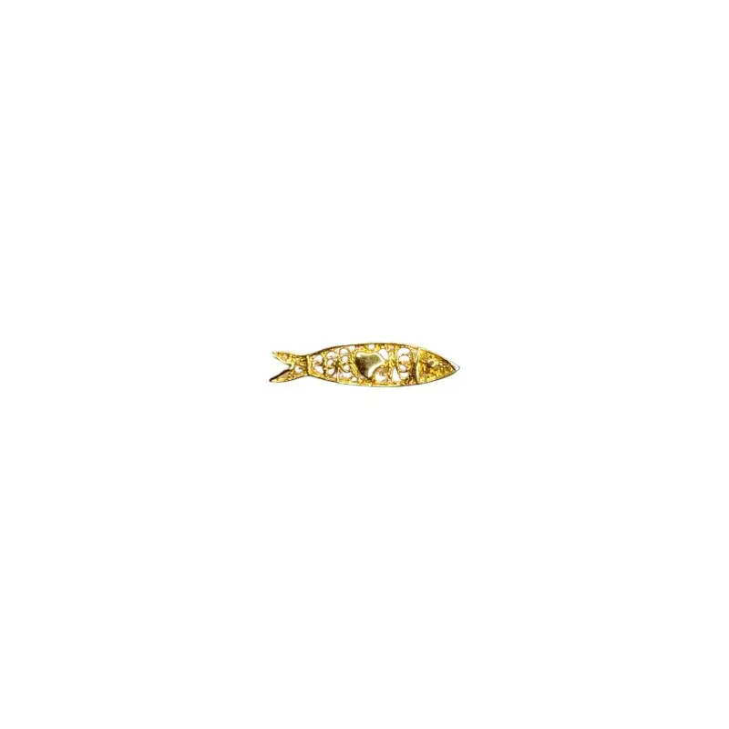 Berloque Prata Dourada Sardinha Filigrana 5004643