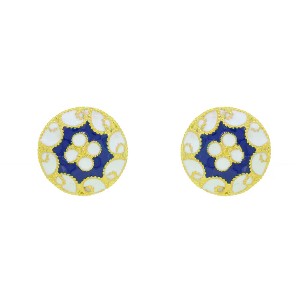 Brinco de Caramujo Esmaltado Prata br40663