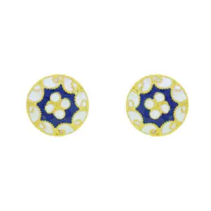 Brinco de Caramujo Esmaltado Prata br40663