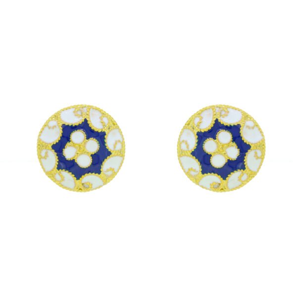 Brinco de Caramujo Esmaltado Prata br40663