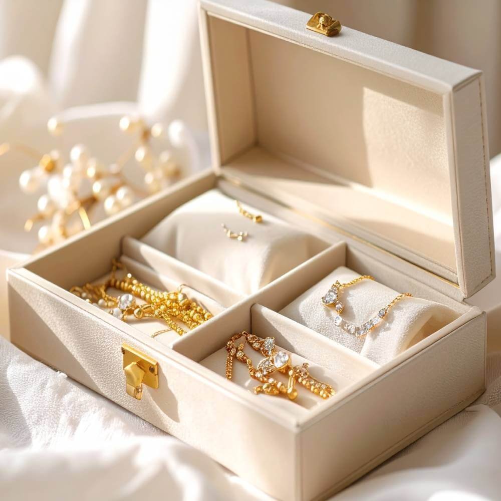 Pota-Joias com várias joias como guardar, Cuidados a ter Ourivesaria Lua de Prata em Lisboa