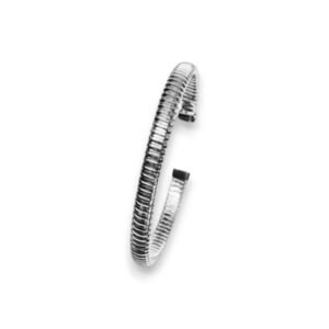 Pulseira de Prata Flexivel Bangle Aberta