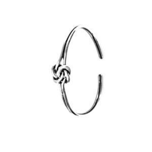 Pulseria Prata Nó Bangle Aberta Fio Duplo
