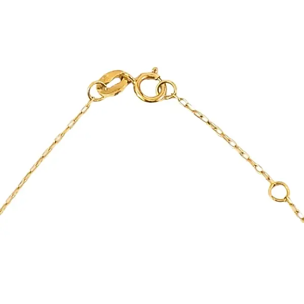 Fio Ouro 18k 5 perolas detlhe fecho